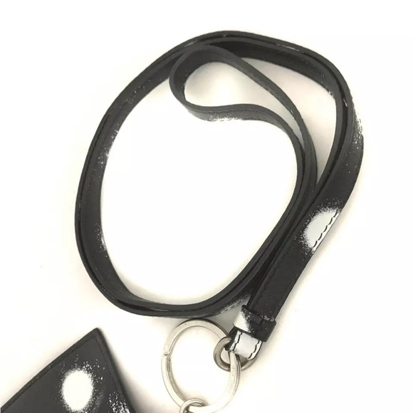 BALENCIAGA Spray Dot Pattern Leather Coin Wallet w/Strap & dust bag - Picture 5 of 7